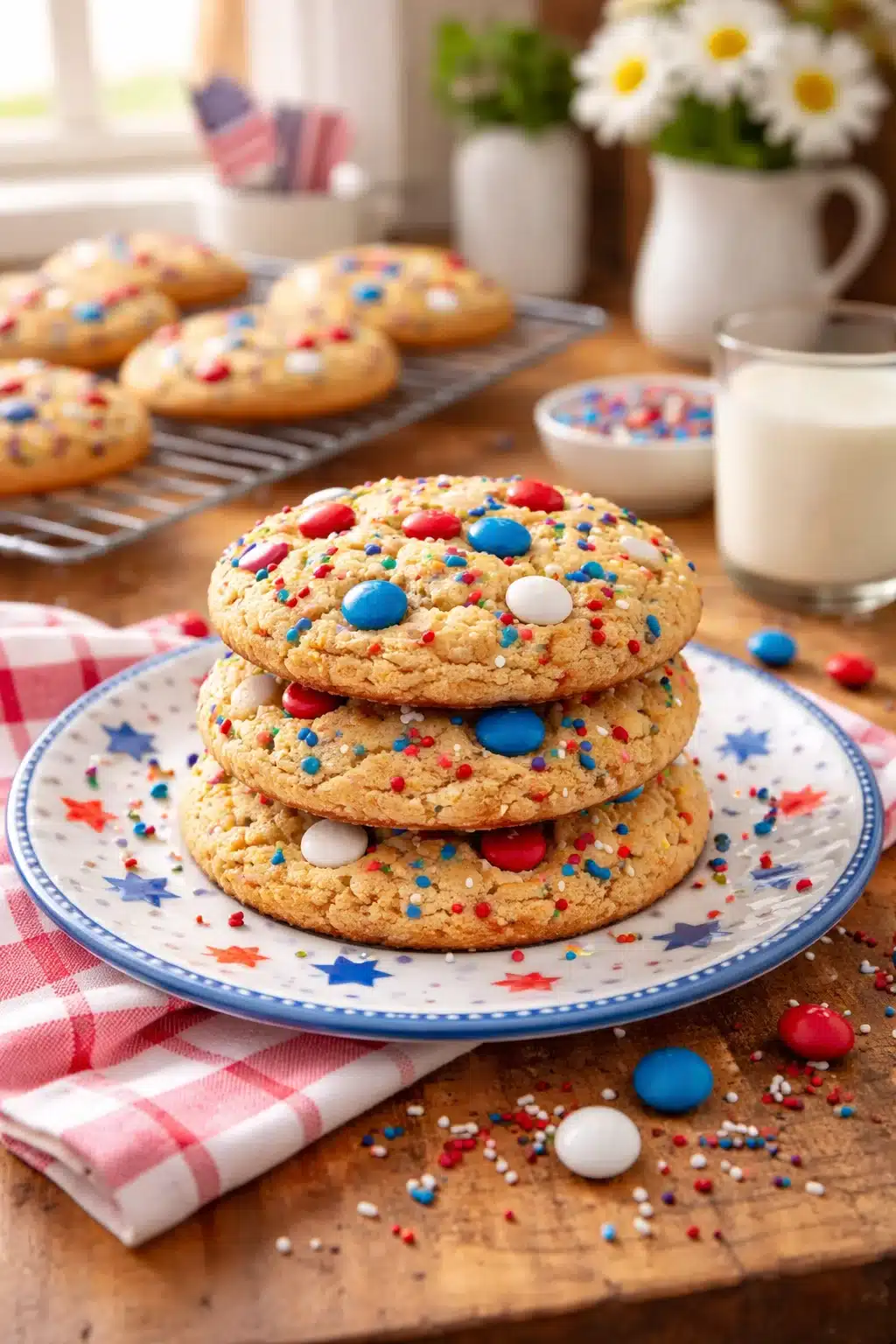 4th of July Cake Mix Cookies