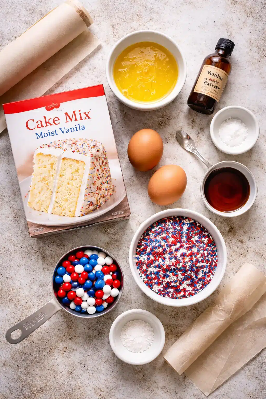 4th of July Cake Mix Cookies