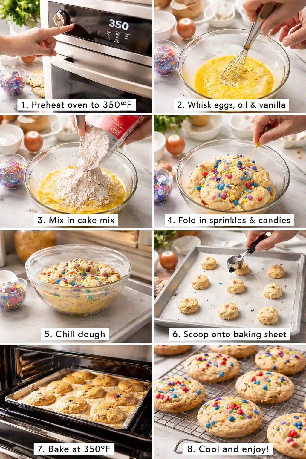 4th of July Cake Mix Cookies