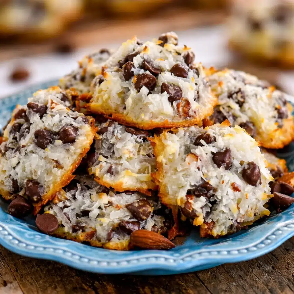 Delicious Almond Joy Cookies with chocolate, almonds, and coconut.