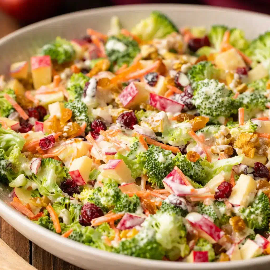 Creamy Broccoli Apple Salad with fresh ingredients and vibrant flavors.