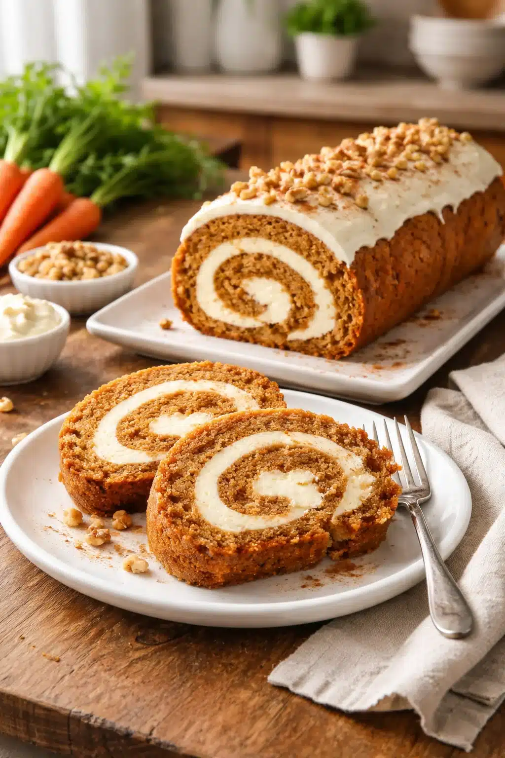 Carrot Cake Roll With Cream Cheese Filling