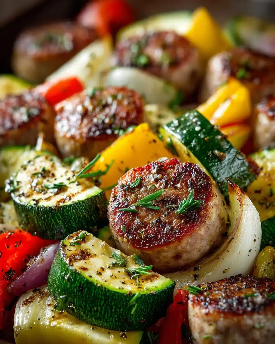 Easy sheet pan sausage and veggies recipe for a flavorful one-pan meal.