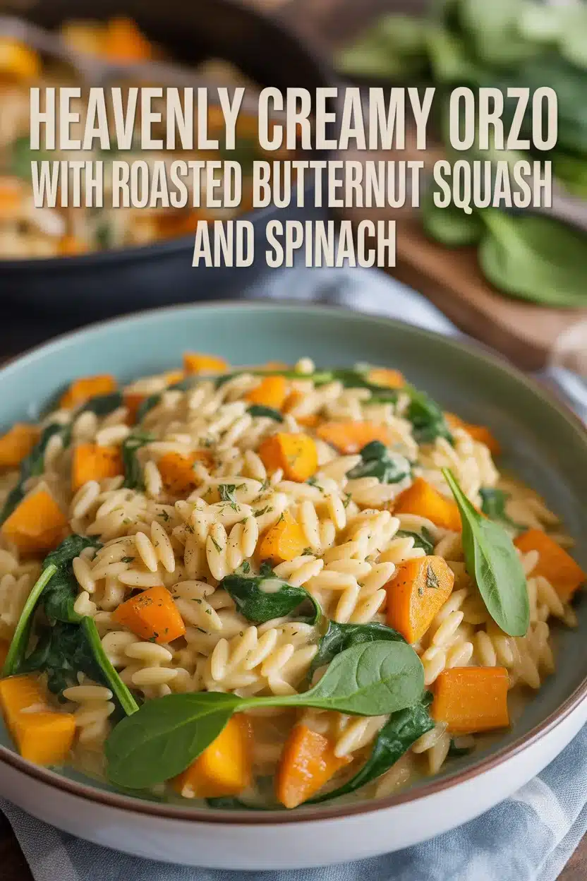 Creamy Orzo with Roasted Butternut Squash and Spinach
