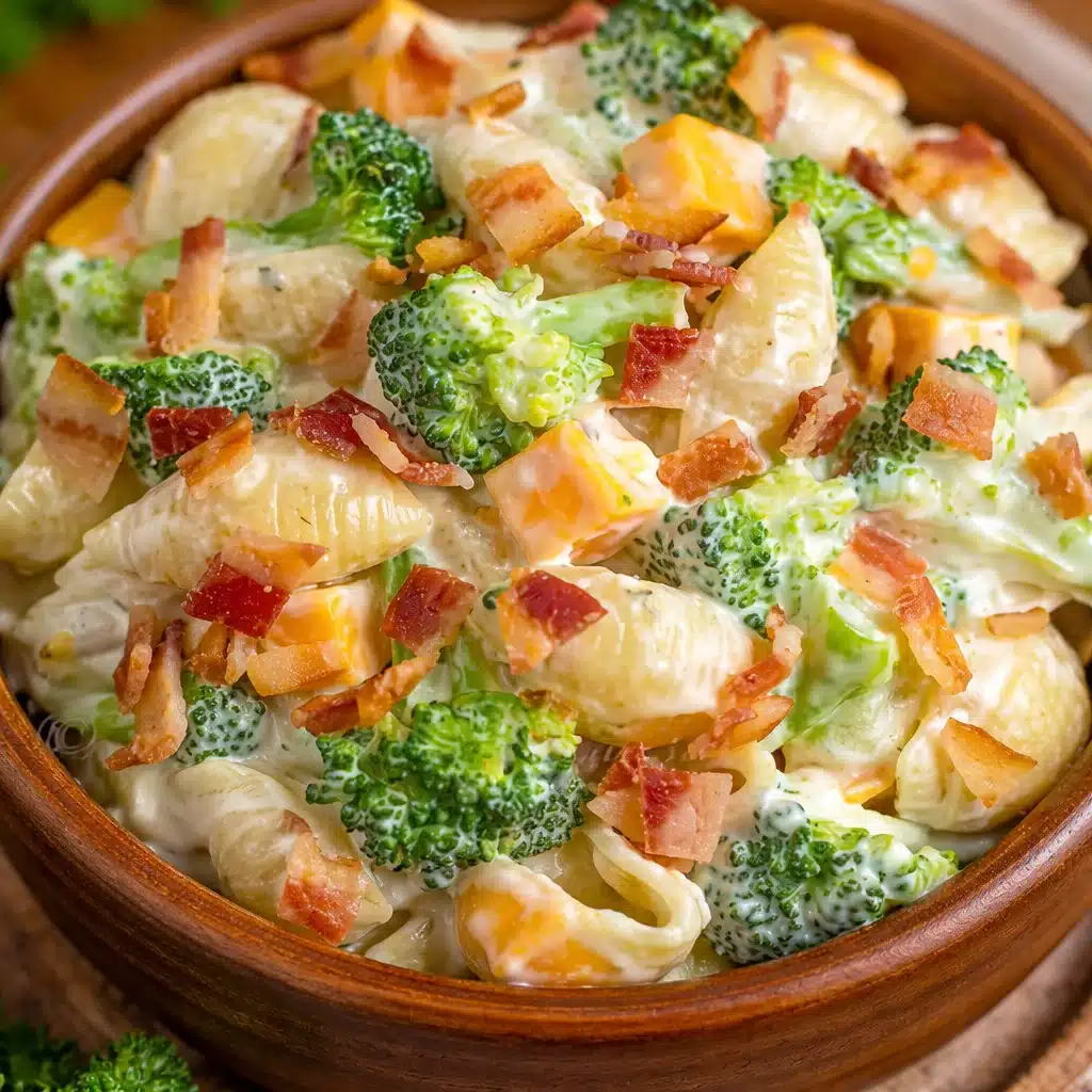 Delicious Loaded Pasta Salad full of fresh ingredients and vibrant colors.