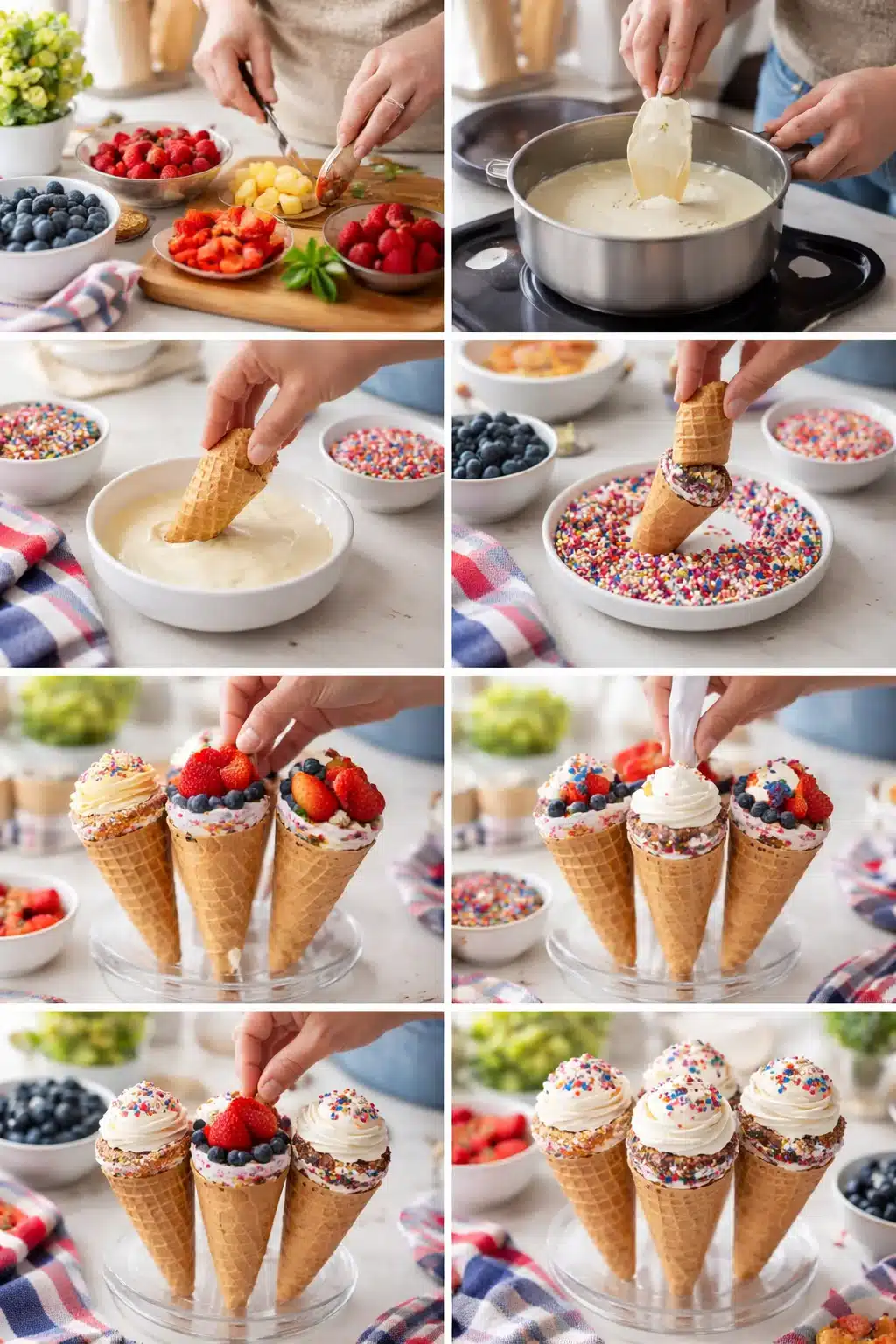 Patriotic Fruit Cones