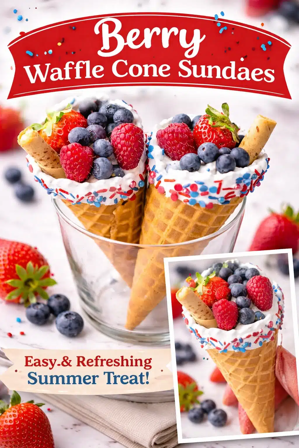 Patriotic Fruit Cones