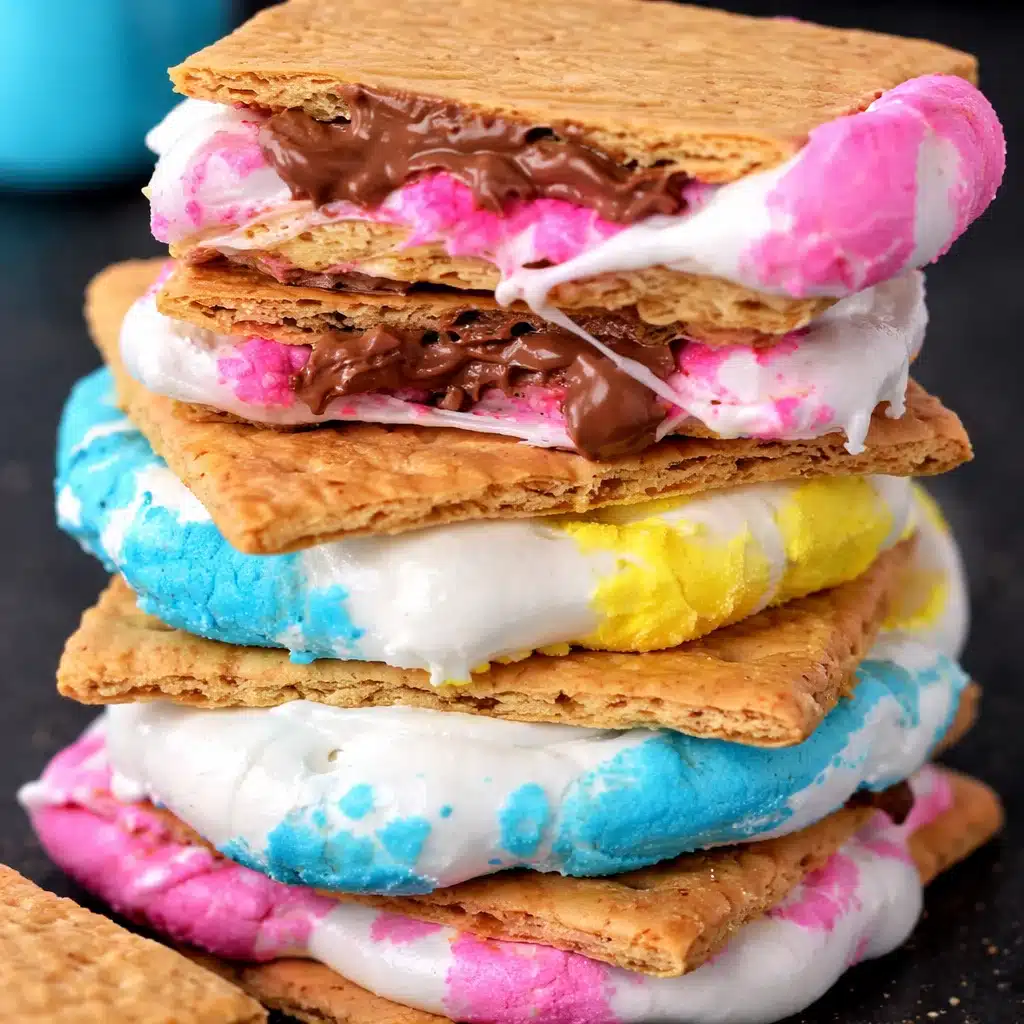 Peeps S'mores dessert with chocolate, graham crackers, and marshmallow Peeps