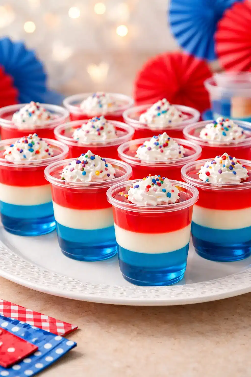 Red, White and Blue Jello Shots