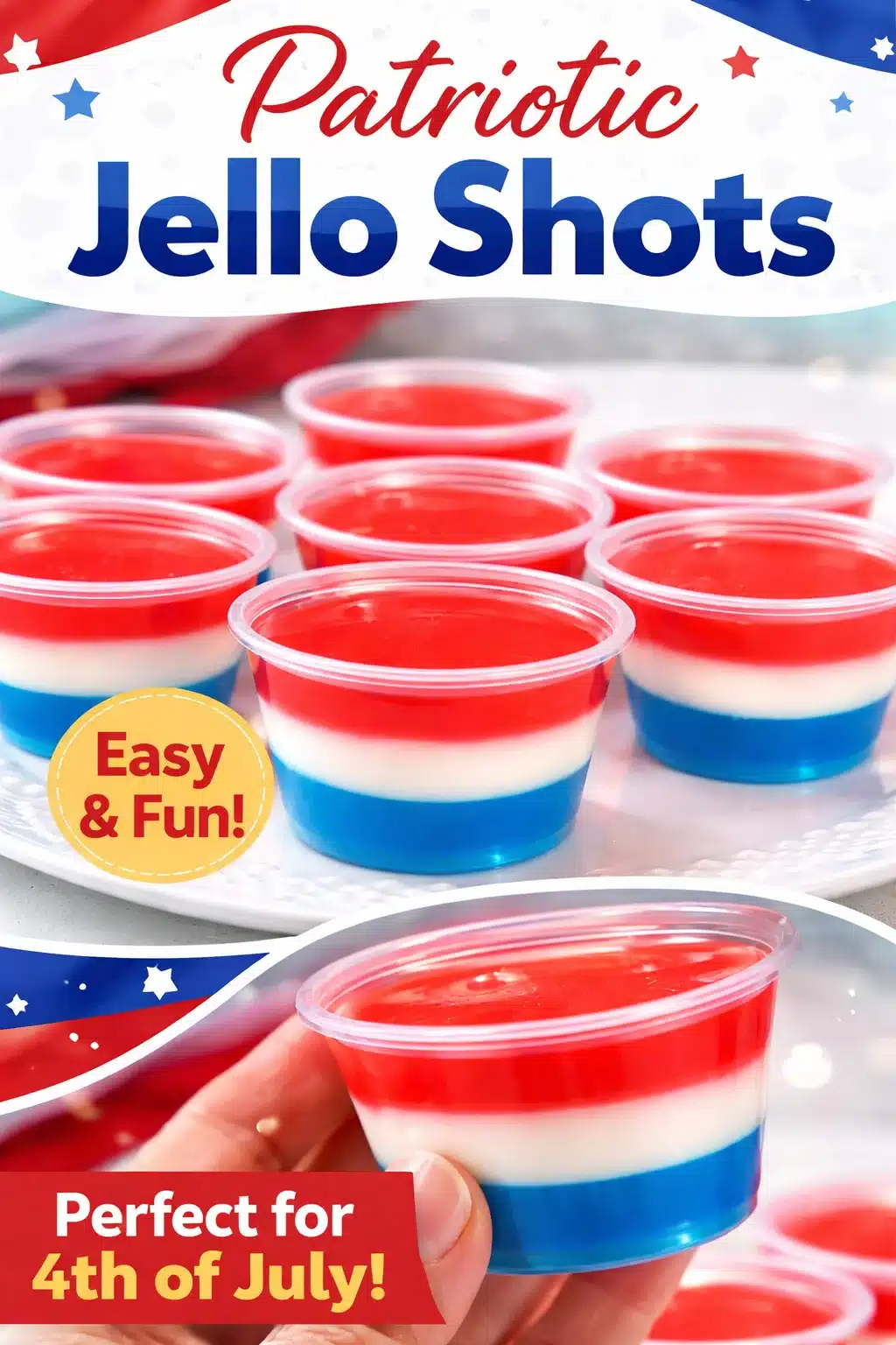 Red, White and Blue Jello Shots