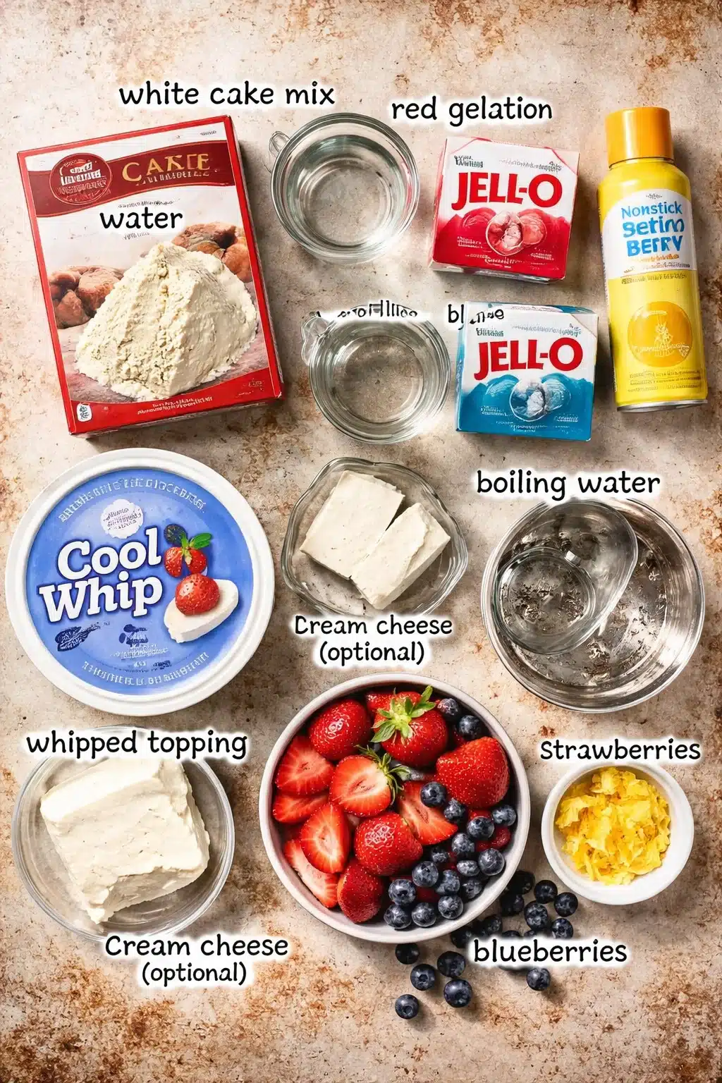 Red White and Blue Poke Cake