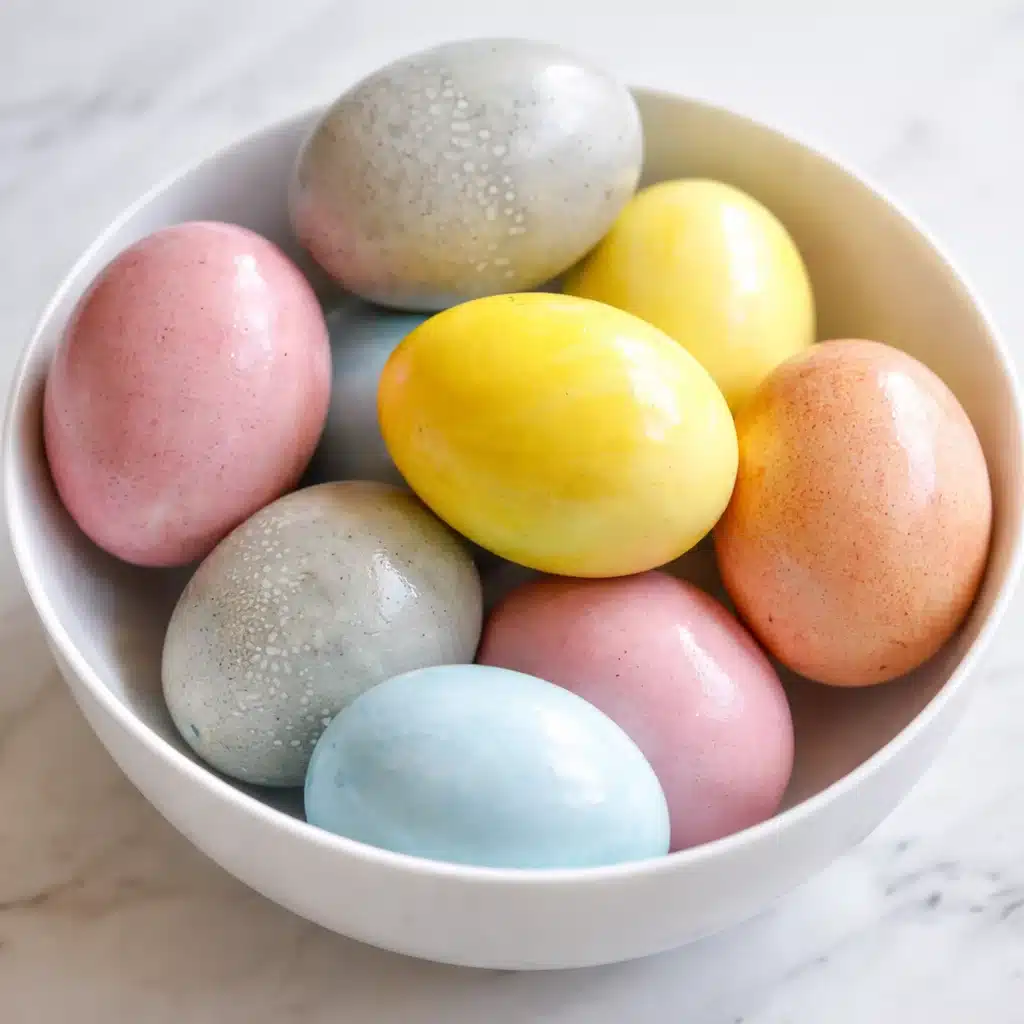 Beautifully Naturally Dyed Easter Eggs using plant-based dyes from fruits and vegetables.