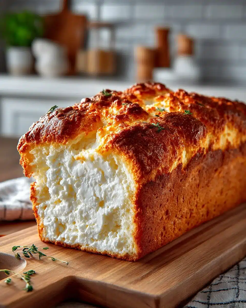 Viral high protein cottage cheese bread fresh out of the oven