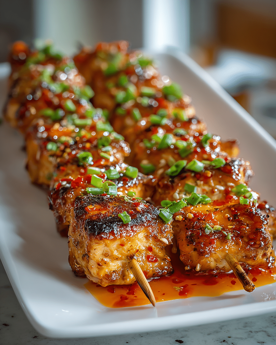 Bang Bang Chicken Skewers