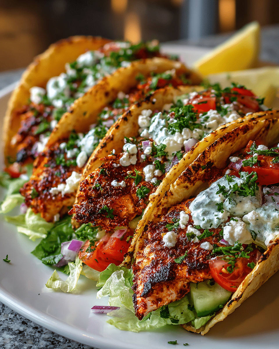 Healthy Mediterranean Chicken Tacos