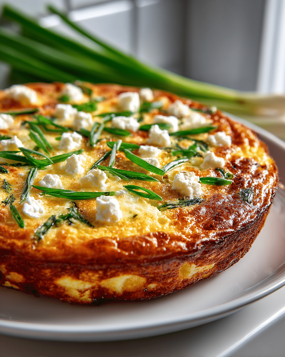 Spring Onion and Goat Cheese Frittata