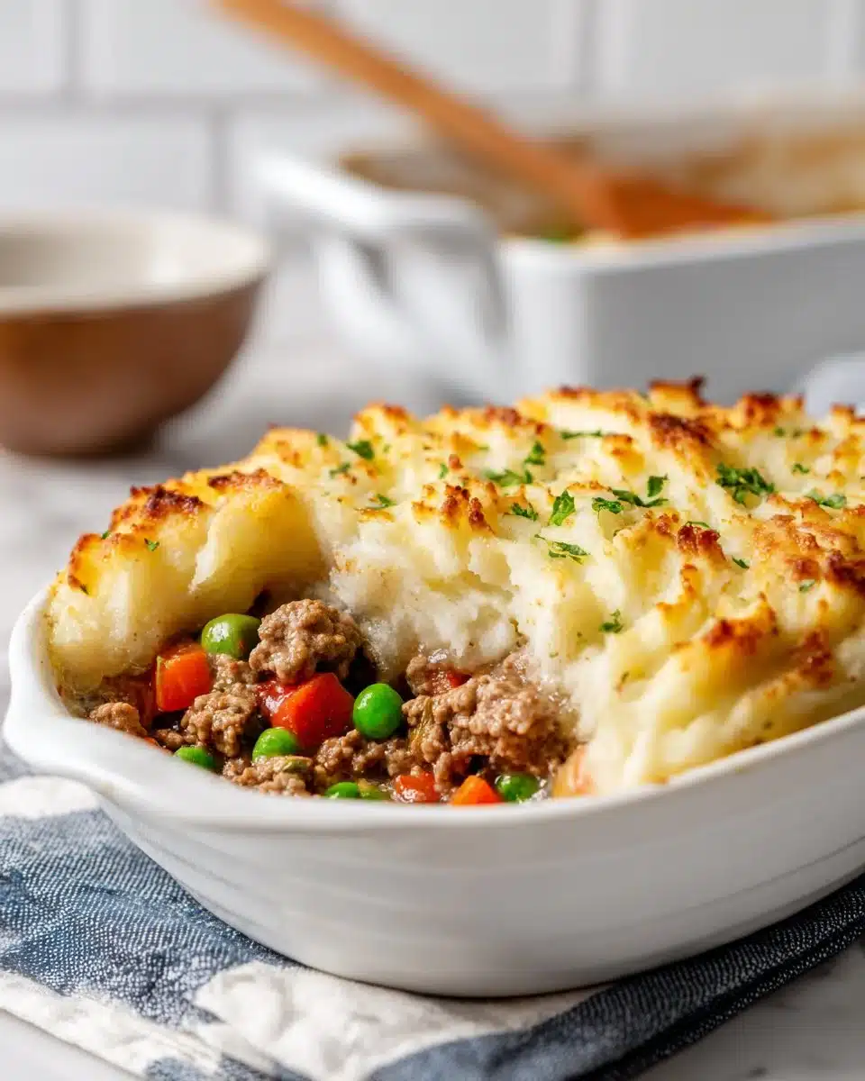 Delicious homestyle Turkey Shepherd's Pie baked to perfection