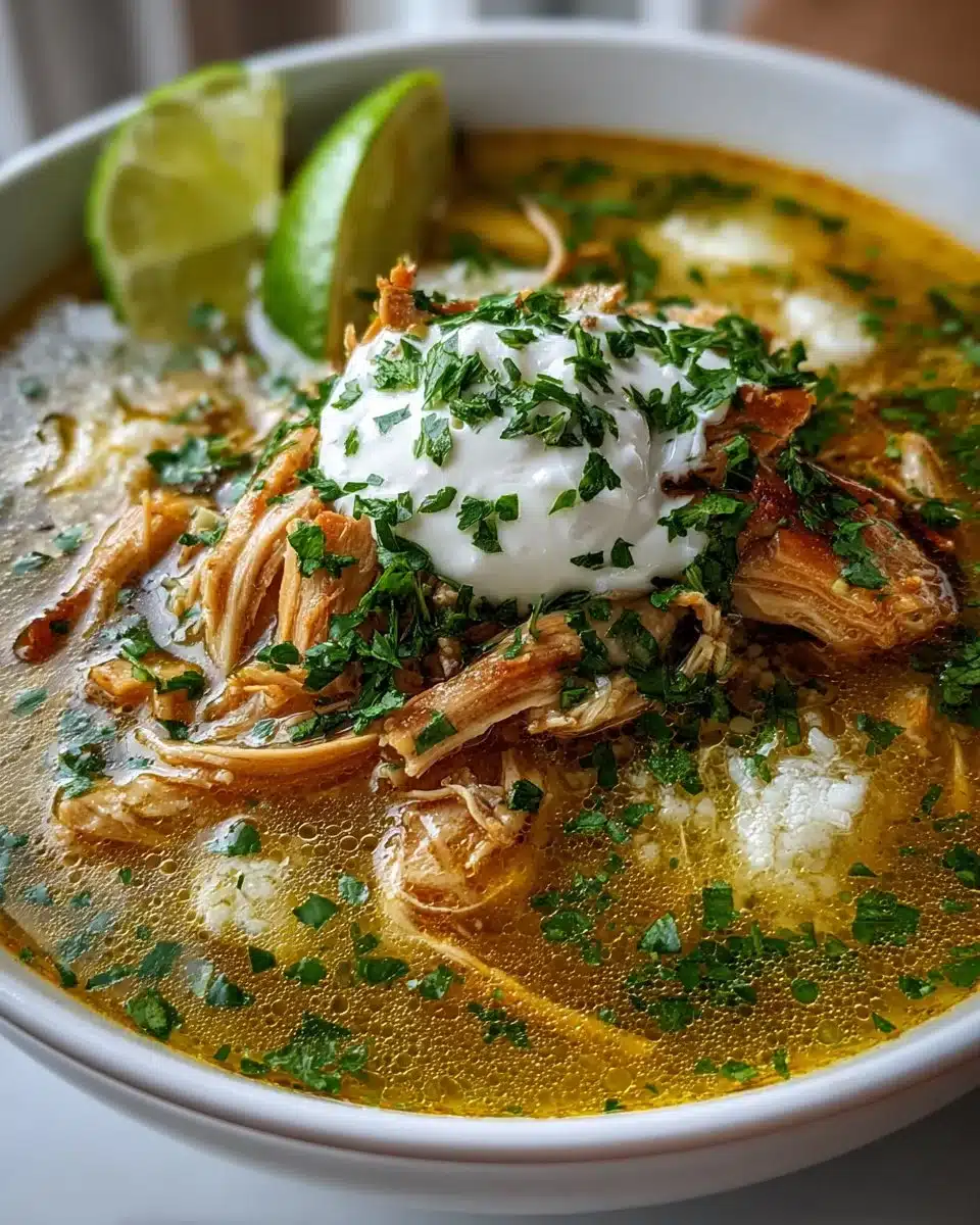 Bowl of irresistible Mexican Garlic Soup with garlic cloves and spices