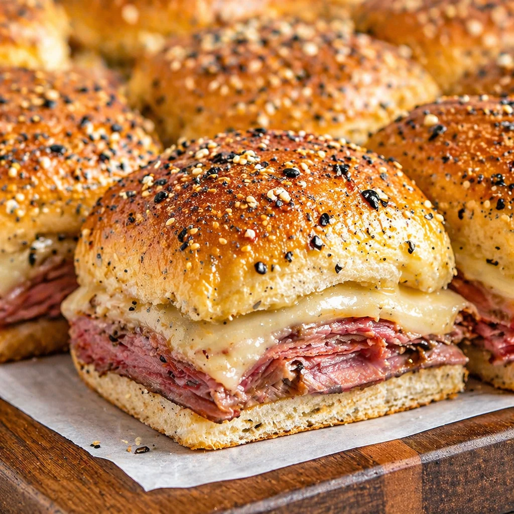 Juicy classic 4th of July beef sliders served at a festive barbecue.