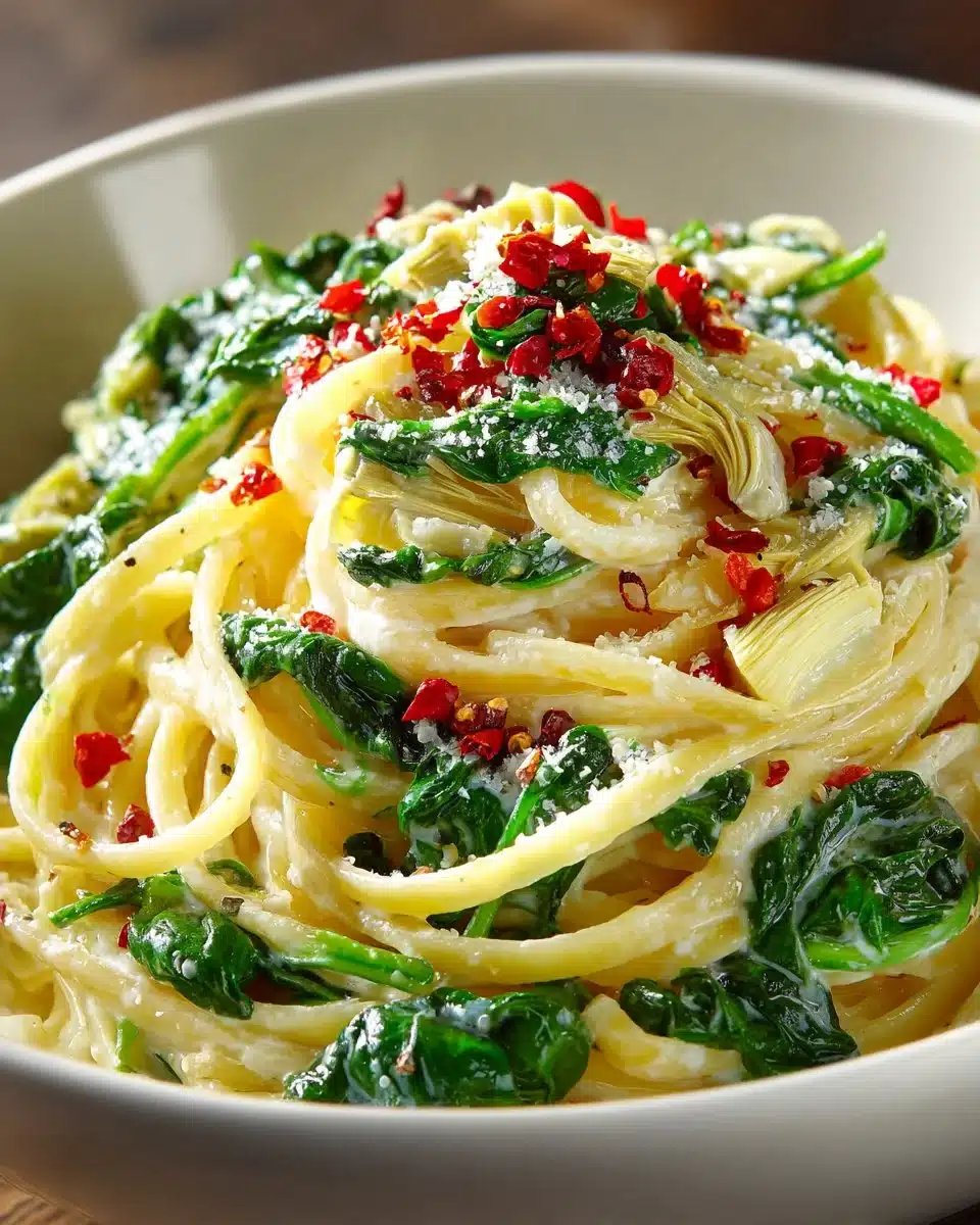 creamy artichoke spinach linguine 2026 04 06 042420