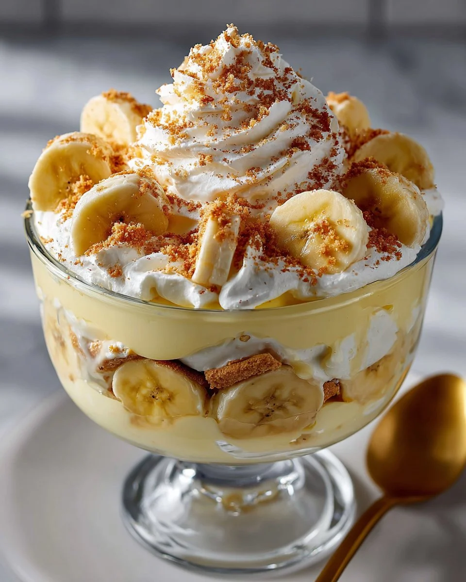 Delicious no bake banana pudding in a dessert bowl