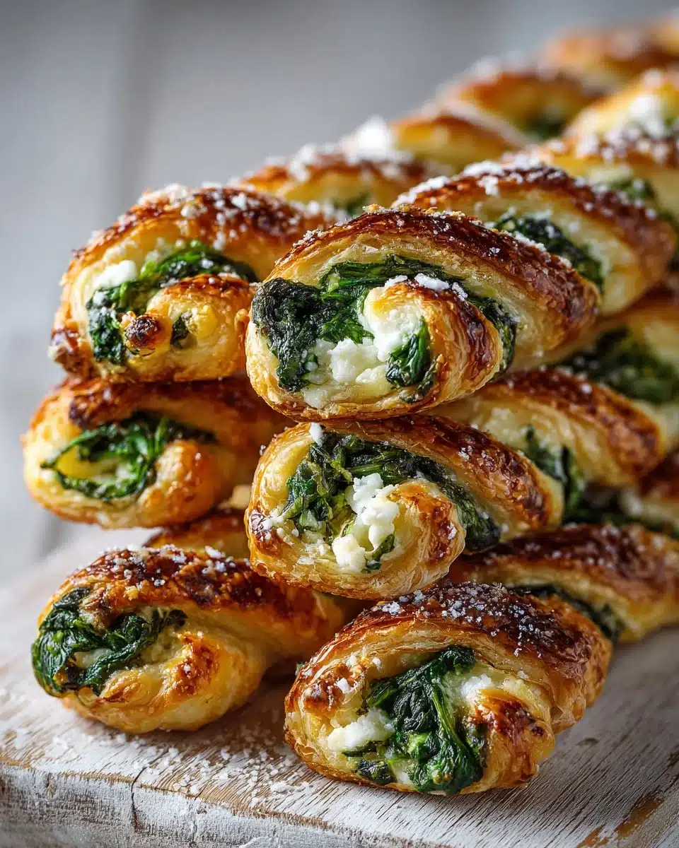 Spinach and Feta Puff Pastry Twists