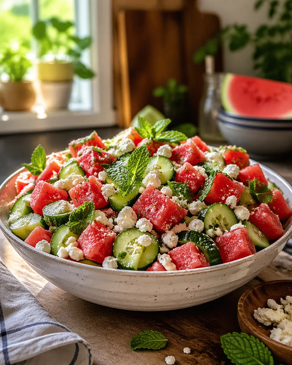 watermelon cucumber feta salad with fresh mint 2026 04 29 143548