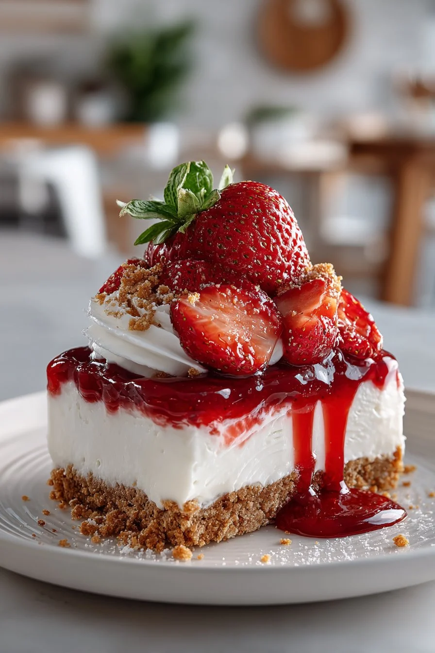 Delicious Strawberry Pretzel Salad with Cream Cheese served in a bowl
