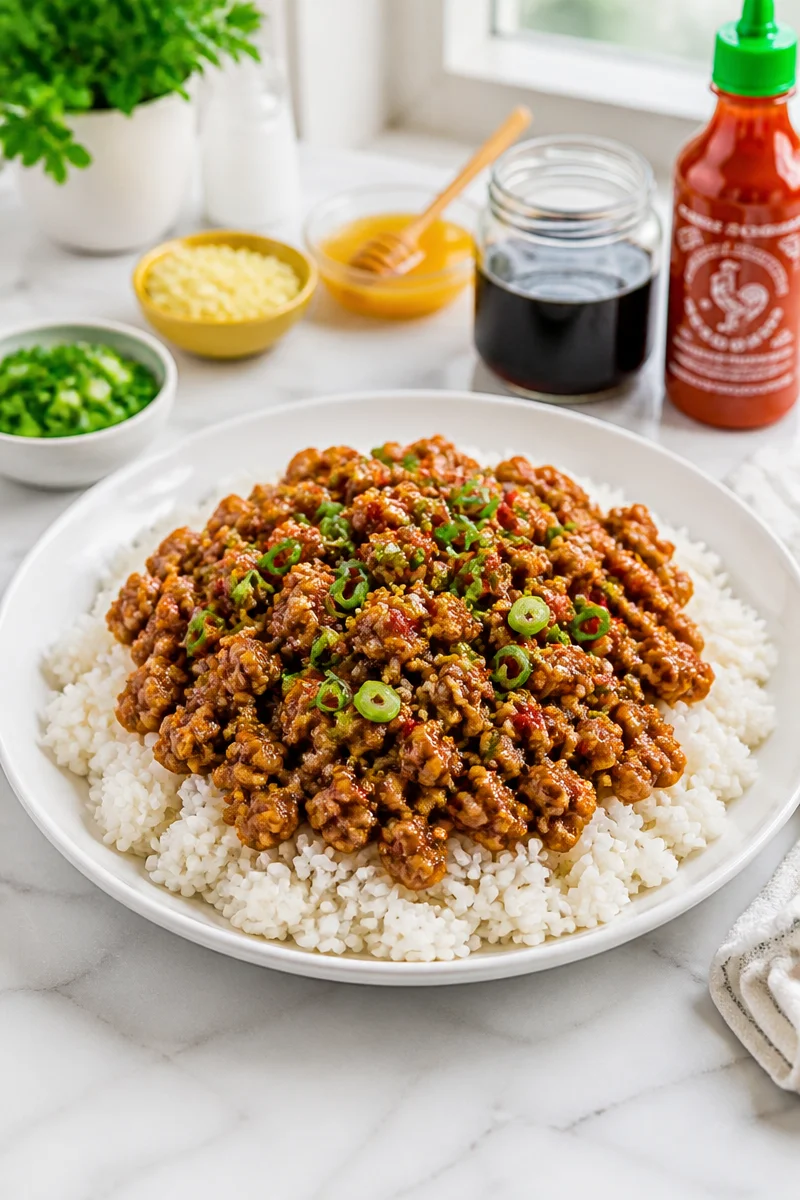 20 minute spicy honey garlic ground turkey bowls 2026 06 26 214904