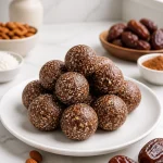 Healthy coconut date energy roll, a nutritious snack made with natural ingredients.