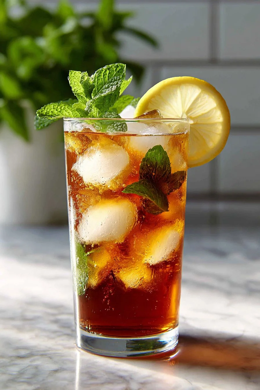 Southern Style sweet iced tea served in a glass for 4th of July celebrations