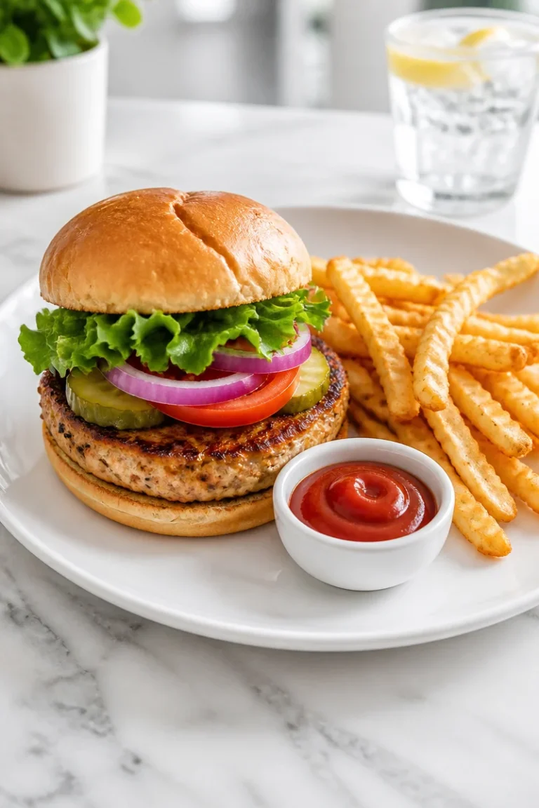 Juicy skillet turkey burger patties sizzling in a frying pan.